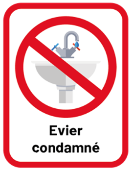 Lot d'autocollants : 40 éviers condamnés