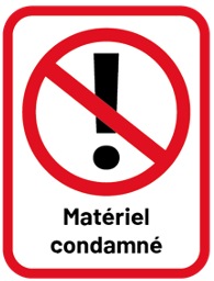 Lot d'autocollants : 40 matériel condamné