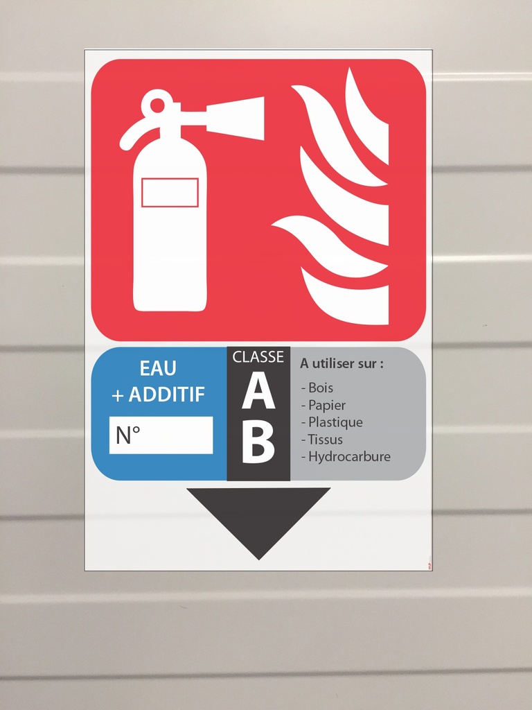 Signalétique extincteur Eau et additif