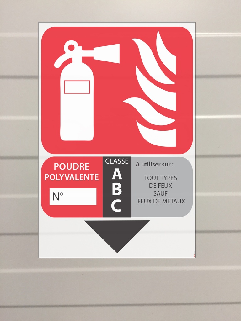 Signalétique extincteur poudre polyvalente ABC