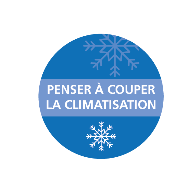 Autocollant "penser à éteindre la climatisation"