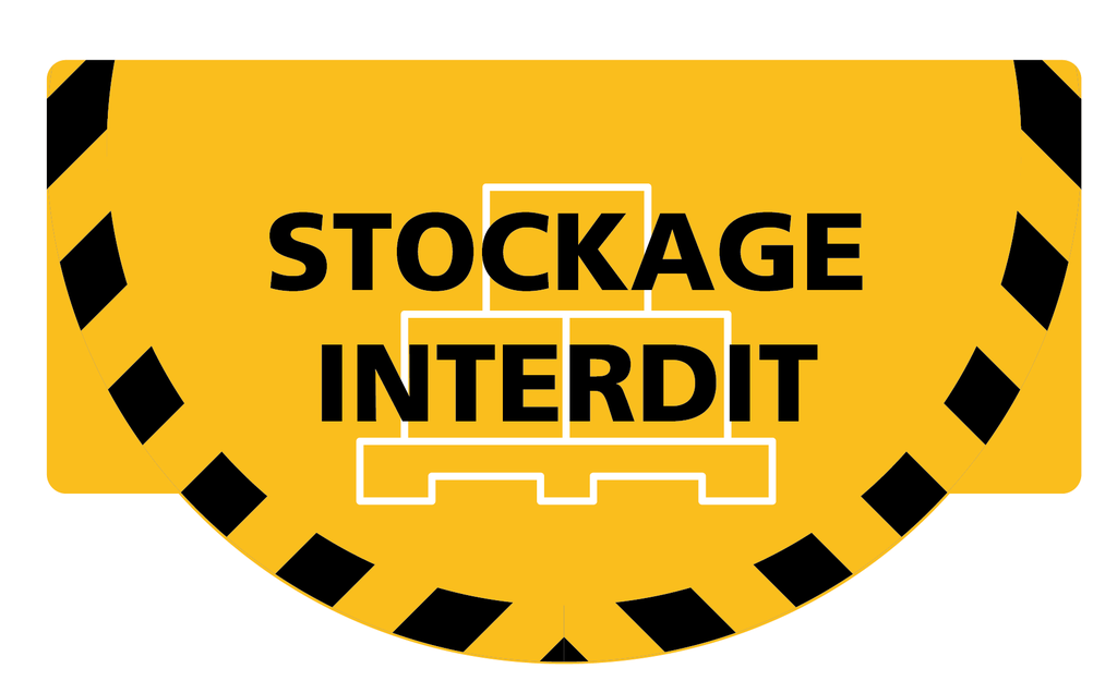 Signalétique sol "Stockage interdit" Jaune