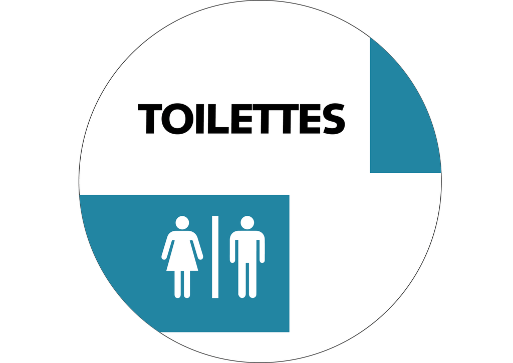 Autocollant Toilettes - Blanc