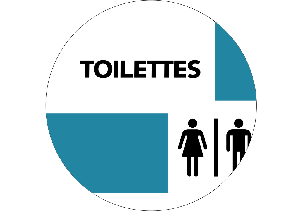 Autocollant Toilettes - Noir