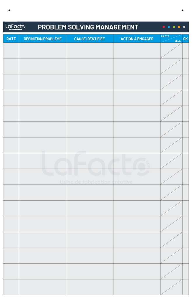 Formulaire de résolution des problèmes