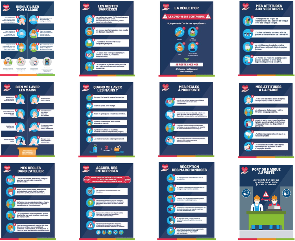 Kit de 12 affiches COVID 19