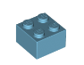 Brick lego 2 x 2 bleu