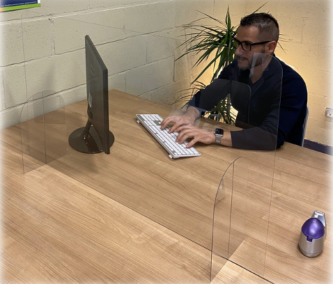 Séparateur de bureau  PETG 1,5 mm 1200x660 mm