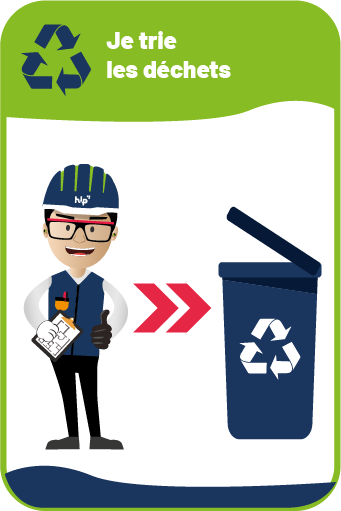 HLP - Autocollant "Je trie les déchets" 60x90mm