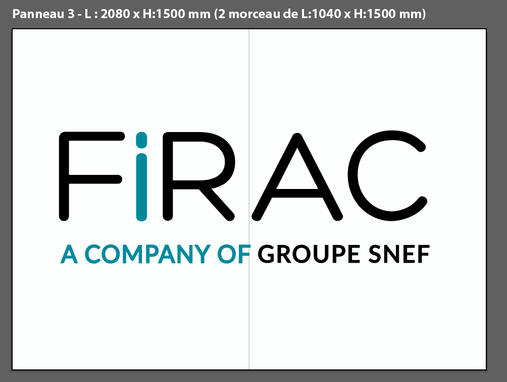 FIRAC POISSY - Panneau extérieur 3 - L : 2080 x H:1500 mm (2 morceau de L:1040 x H:1500 mm)
