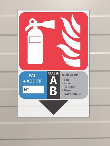 Signalétique extincteur Eau et additif