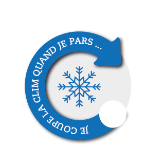 Autocollant "penser à éteindre la climatisation"