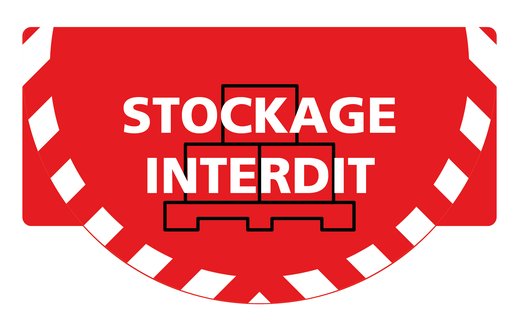 Signalétique sol "Stockage interdit" Rouge