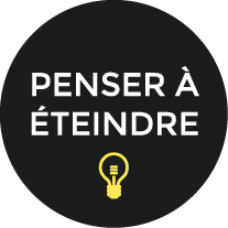 Autocollant "penser à éteindre la lumière"